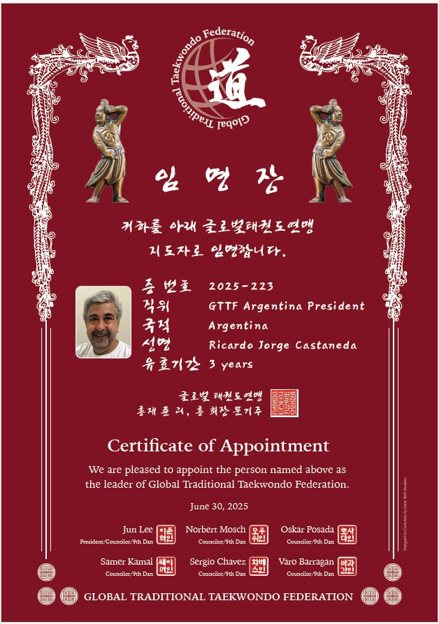 Certificado de Designación GTTF Argentina